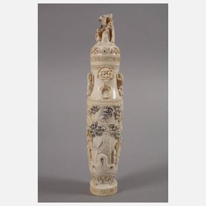 Deckelvase Elfenbein