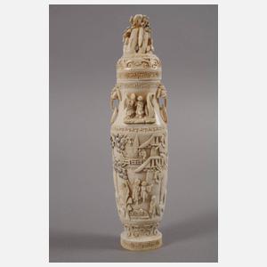 Deckelvase Elfenbein