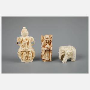 Konvolut Horn Beinschnitzereien