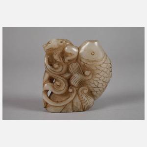 Drei Jadeschnitzereien