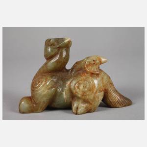 Drei Jadeschnitzereien