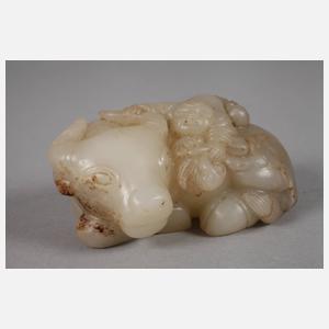 Drei Jadeschnitzereien