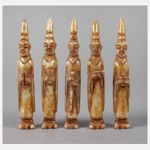 Fünf Jadeschnitzereien