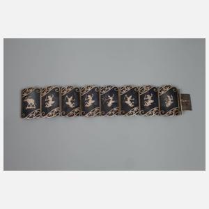 Zwei Armbänder in Niello-Technik
