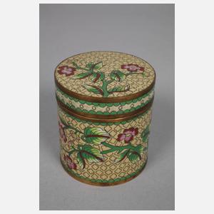 Drei Deckeldosen Cloisonné
