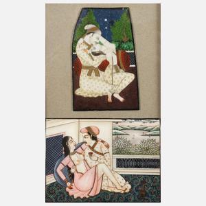 Zwei Miniaturen Erotika