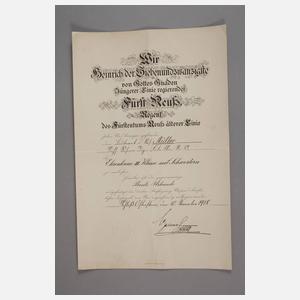 Reußisches Ehrenkreuz III. Klasse mit Schwertern