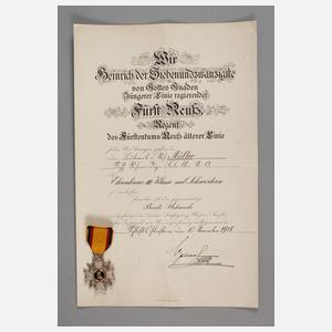 Reußisches Ehrenkreuz III. Klasse mit Schwertern