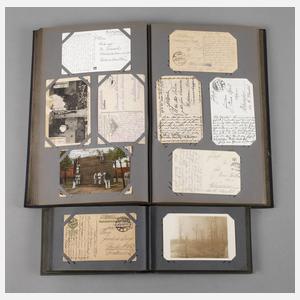 Zwei Alben Militärmotive und Feldpost