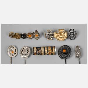 Konvolut Abzeichen-Miniaturen