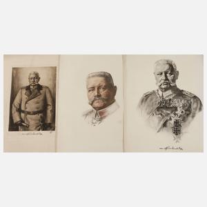 Drei Portraits Hindenburg