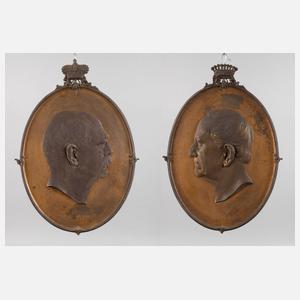 Zwei große Wandplatten Bismarck und Moltke