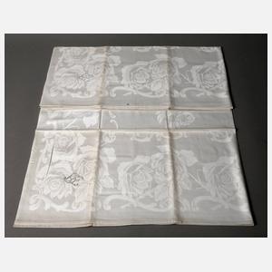 Paar Tafeltücher mit Rosendekor