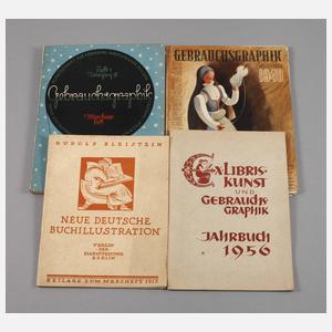 Vier Zeitschriften Gebrauchsgraphik
