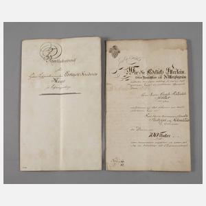 Zwei Dokumente 19. Jh. Erzgebirge