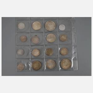 Konvolut Silbermünzen Kaiserreich