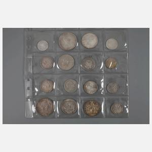 Konvolut Silbermünzen Kaiserreich