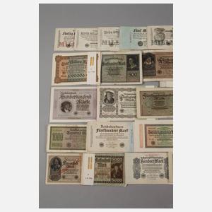 Großes Konvolut Reichsbanknoten
