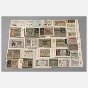 Großes Konvolut Reichsbanknoten