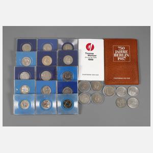 Konvolut DDR-Gedenkmünzen Kupfer-Nickel-Zink