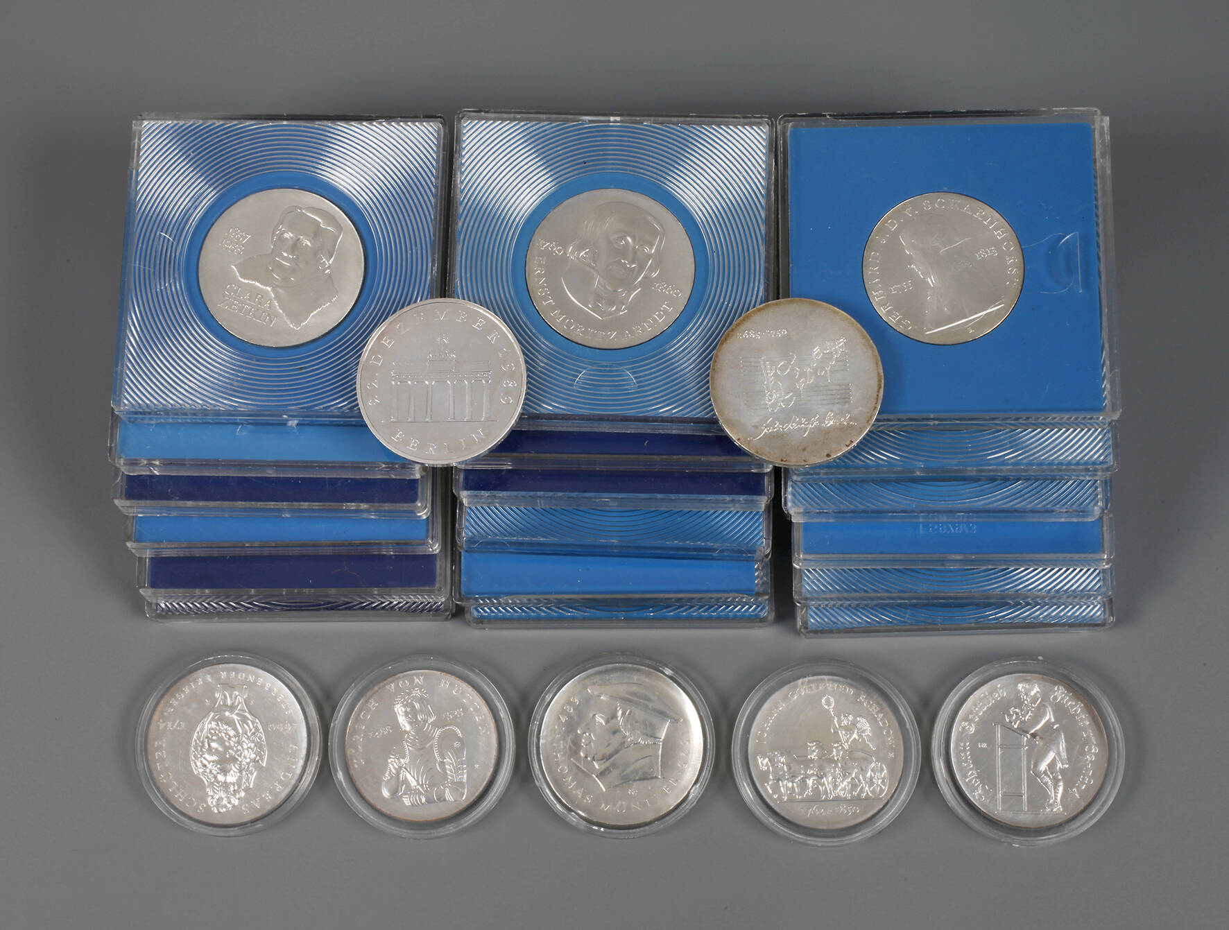 Konvolut DDR-Gedenkmünzen Silber