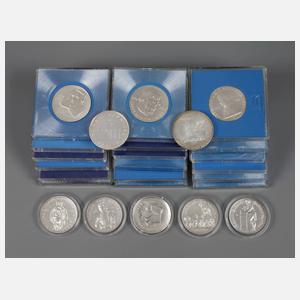 Konvolut DDR-Gedenkmünzen Silber
