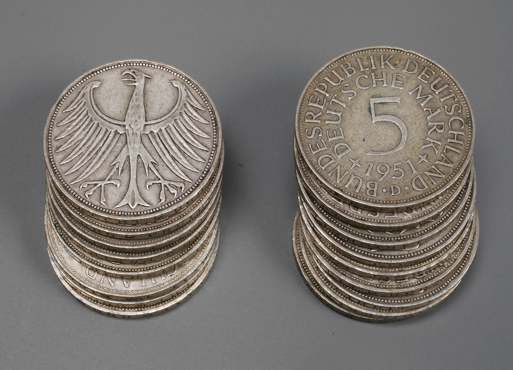 Konvolut 5 DM-Stücke BRD