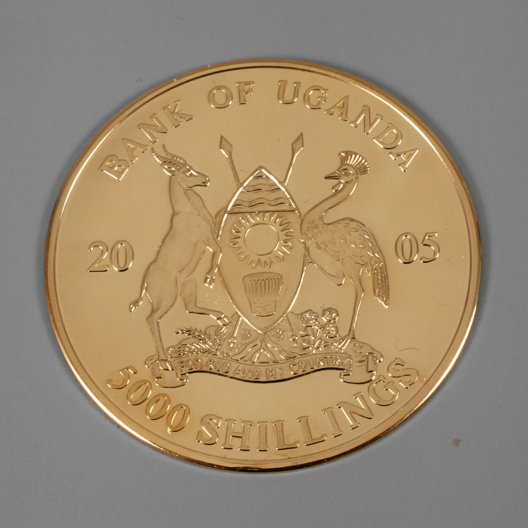 Goldmünze Uganda 2005