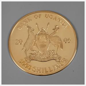 Goldmünze Uganda 2005