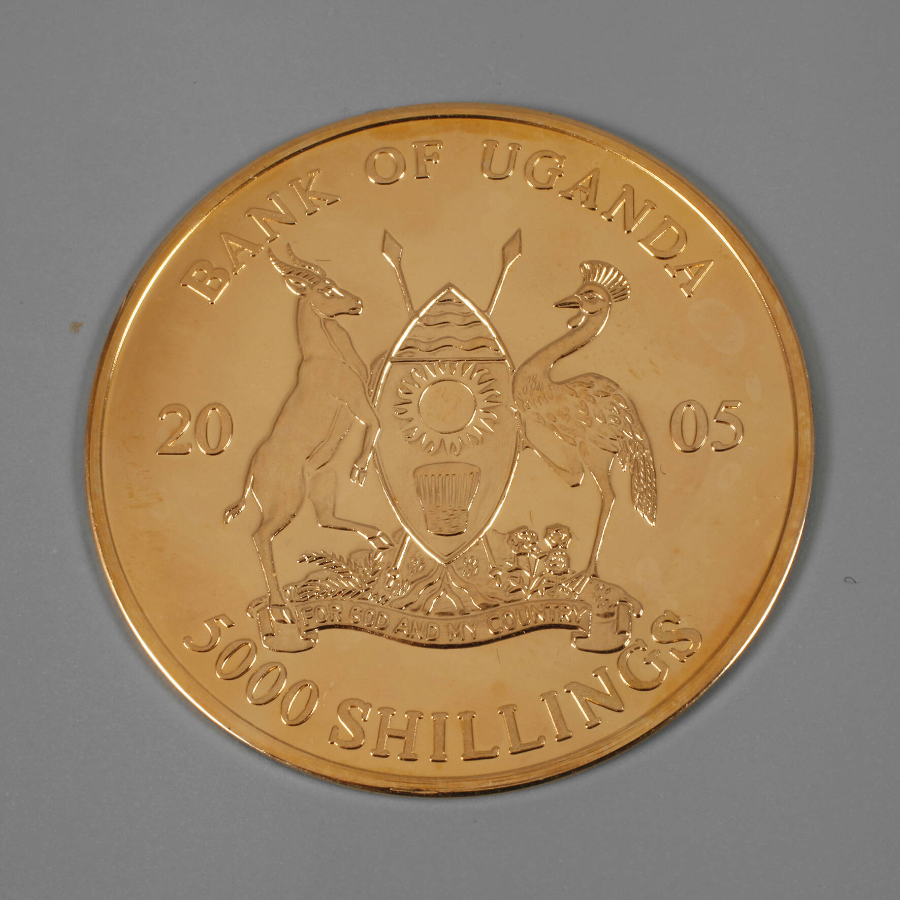 Goldmünze Uganda 2005