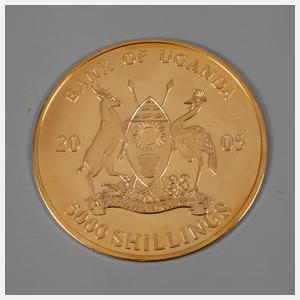 Goldmünze Uganda 2005