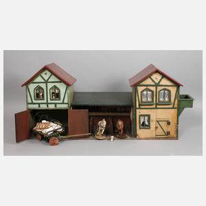 Großer Bauernhof mit Kutsche