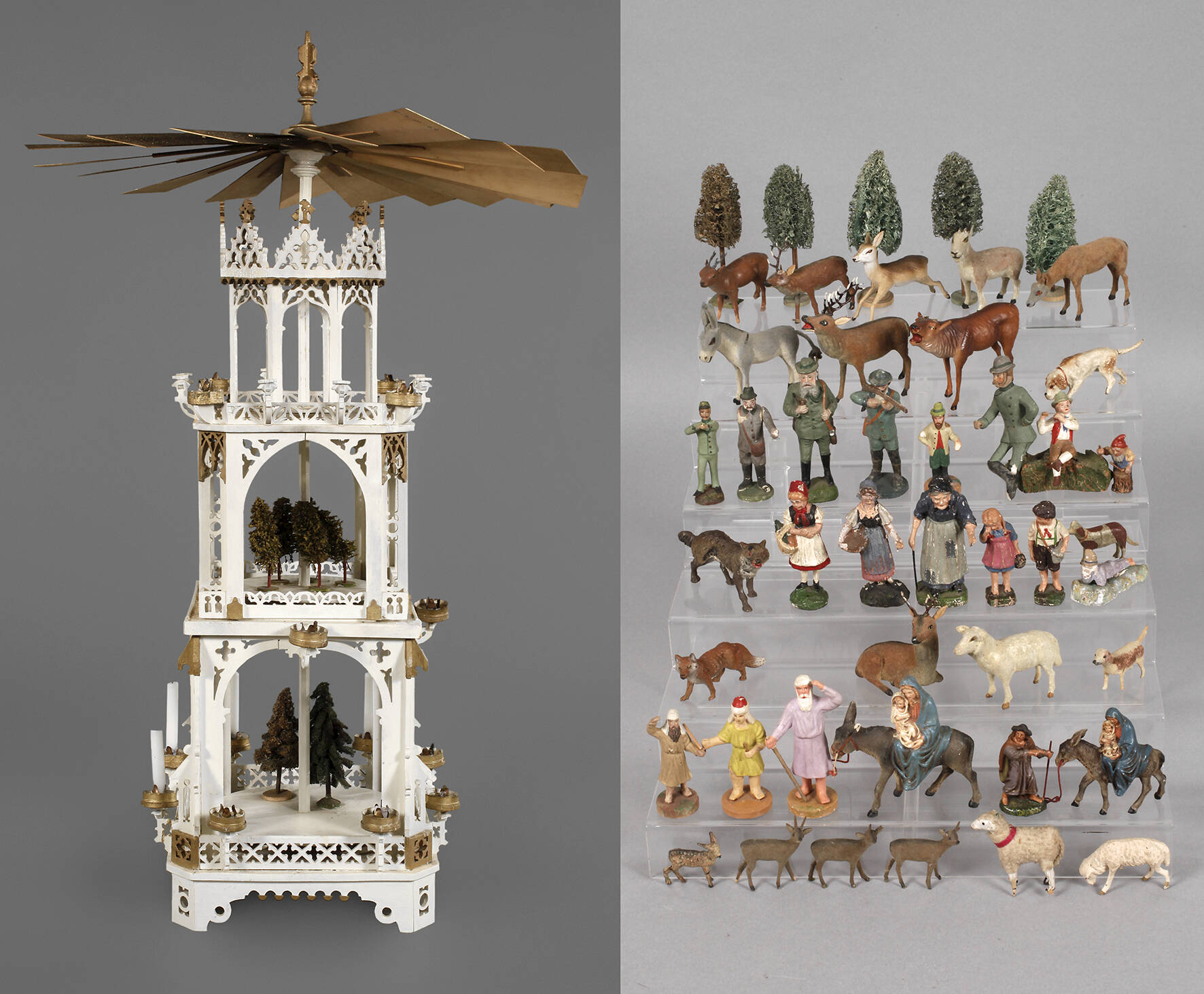 Große Weihnachtspyramide mit Zubehör