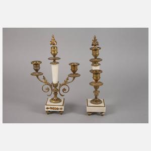 Kaminuhr mit zwei Beistellern