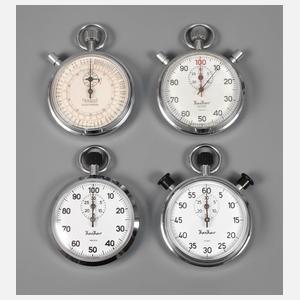 Vier Stoppuhren Hanhart