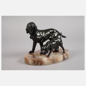 Uhrenständer Hundepaar