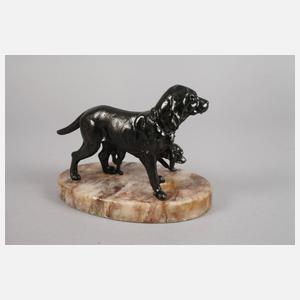 Uhrenständer Hundepaar