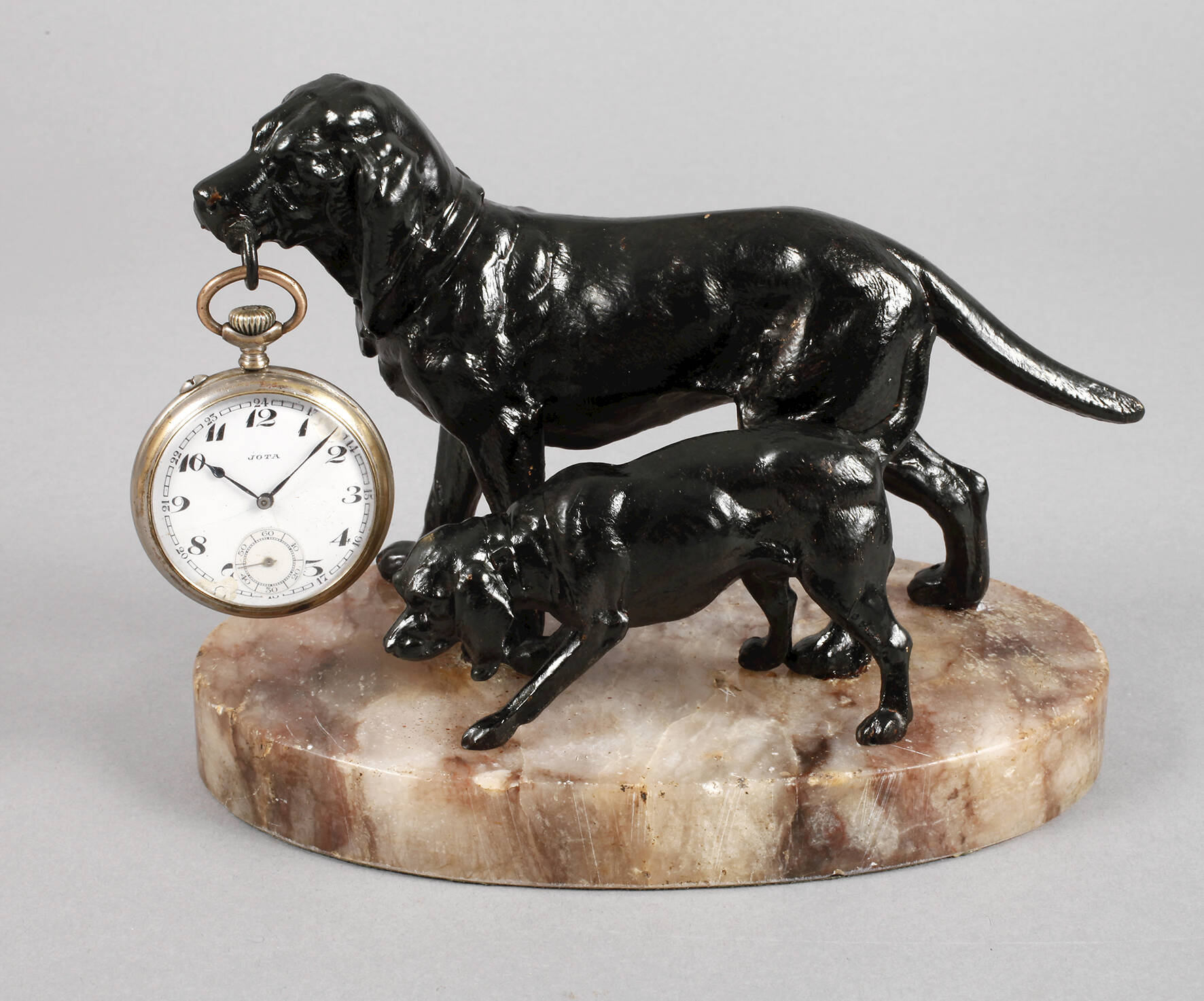 Uhrenständer Hundepaar