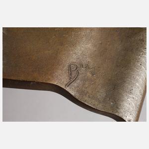 Bronzerelief Uhrmacherwerkstätte