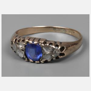 Historischer Ring mit Saphir und Diamanten