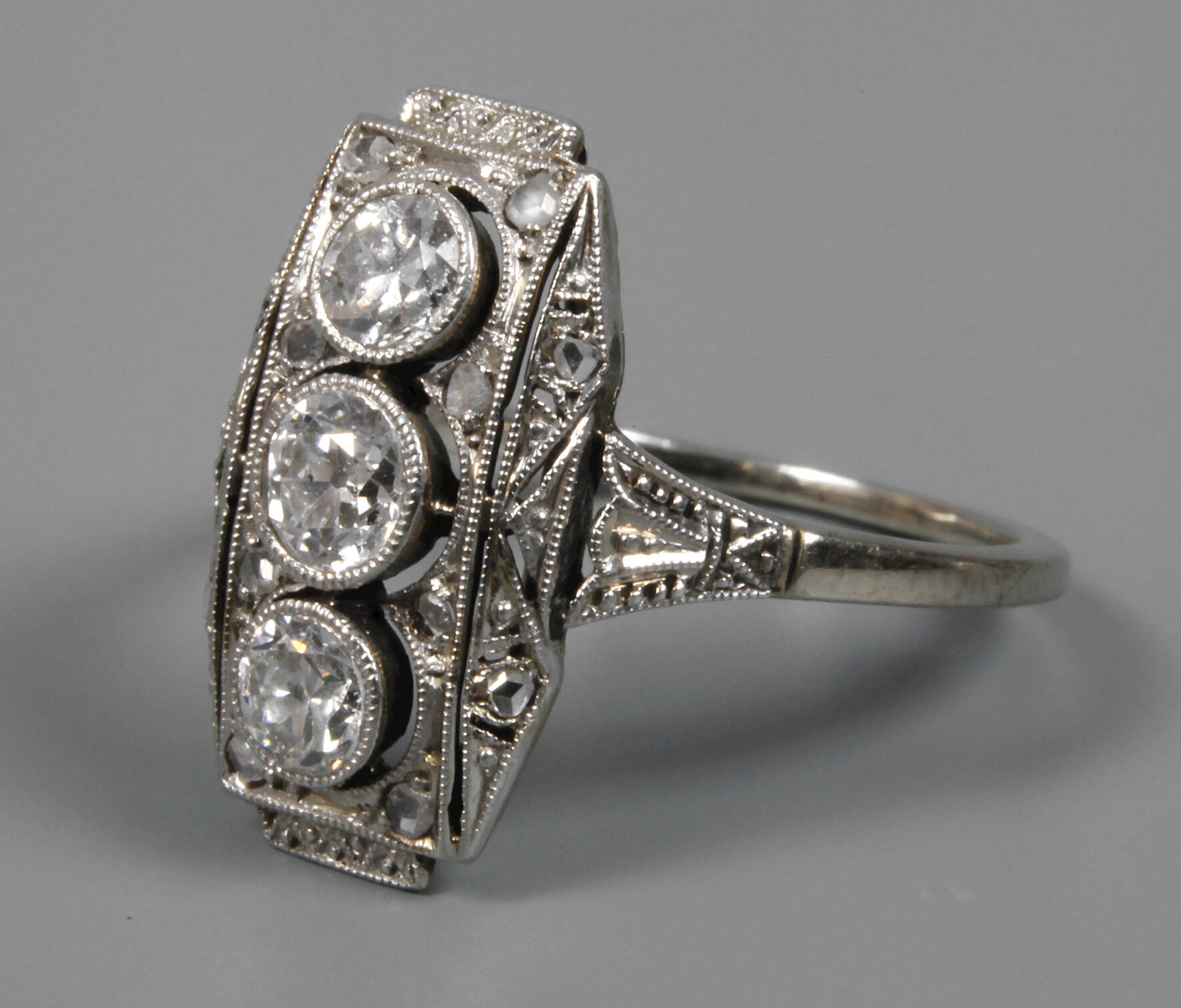 Diamantring Art déco