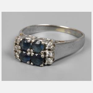 Damenring mit Saphiren und Diamanten