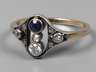 Damenring mit Saphir und Diamanten