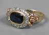 Damenring mit Saphir und Diamanten