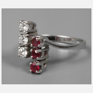Damenring mit Rubinen und Brillanten