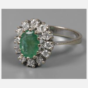 Damenring mit Smaragd und Brillanten