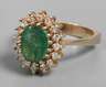 Damenring mit Smaragd und Diamanten