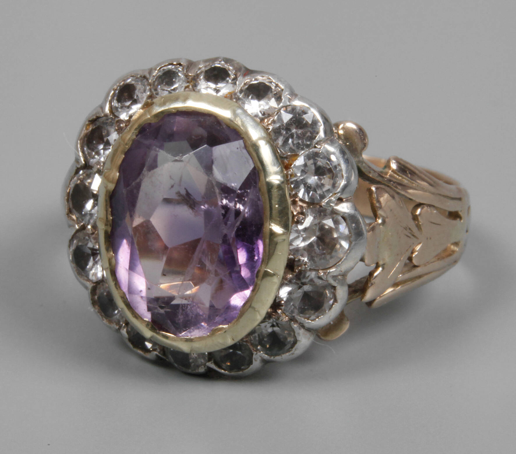 Damenring mit Amethyst und Bergkristall