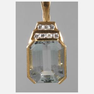 Clipanhänger mit Aquamarin und Brillanten