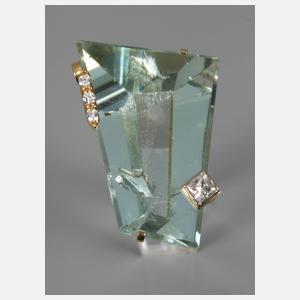 Designanhänger mit Aquamarin und Diamanten